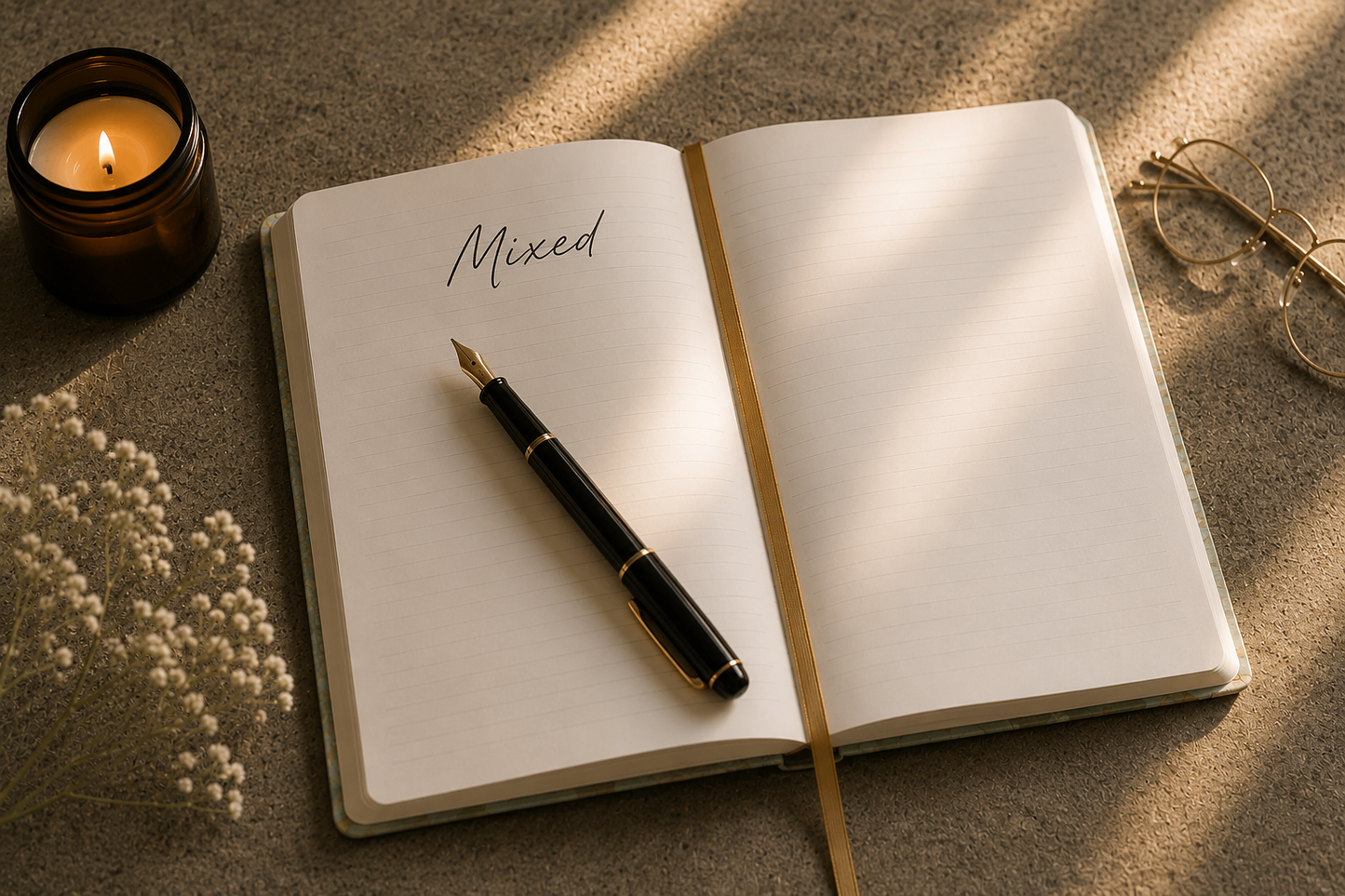 In the quiet, I bloom. | Hardcover Journal